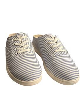 Spenco Mule Tennis Shoes Blue White Stripe Women's 8.5 D